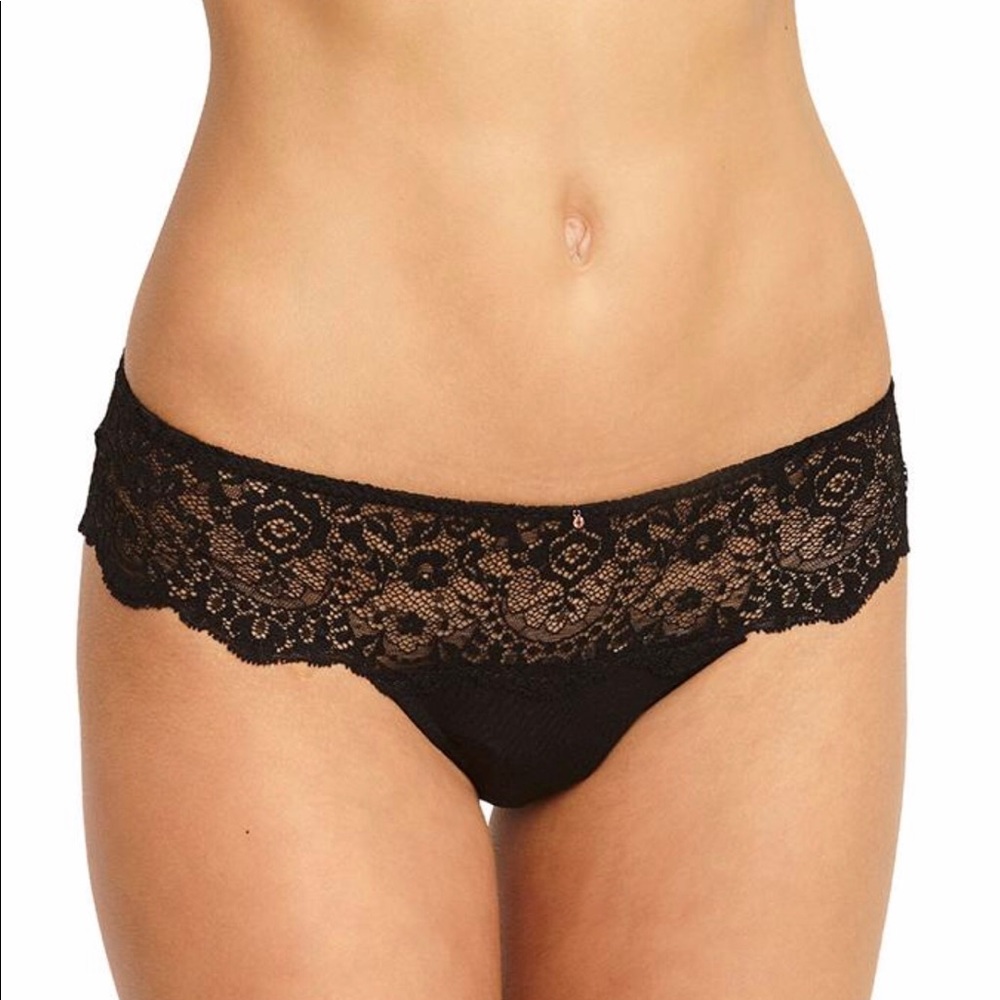 Eberjey black lace thong, NWT, S